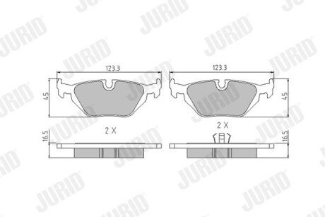 BMW гальмівні колодки задні 3 E36,Z3/4 90- Jurid 571527J