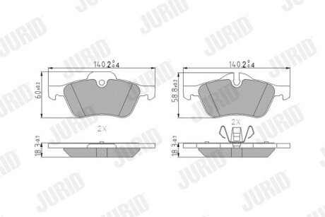 BMW гальмівні колодки передні Mini Cooper,One 01- Jurid 571992J