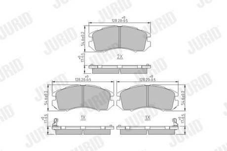 SUBARU гальмівні колодки передн.Subaru Impreza,Legacy 89-00 Jurid 572275J