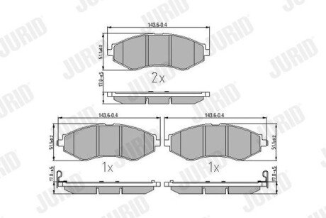 Колодки гальм. DAEWOO LANOS 1.6 16V, NUBIRA, LACETTI передн. Jurid 572407J (фото 1)