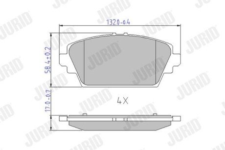 Гальмівні колодки передн. NISSAN Primera, Almera Tino 01- Jurid 572428J