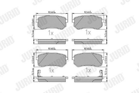 HYUNDAI гальмівні колодки задн.i10 08-,Kia Picanto 04- Jurid 572527J