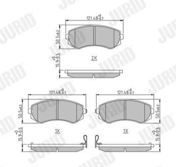 NISSAN гальмівні колодки передн.Almera -00, Patrol 2,8/3,0 97- Jurid 572541J