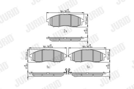 NISSAN гальмівні колодки передн. Navara 02- Jurid 572551J