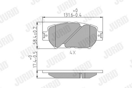 TOYOTA гальмівні колодки передн. Camry 01- Jurid 572553J