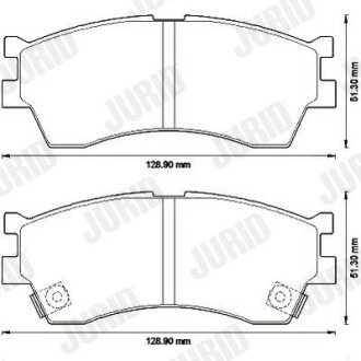 KIA гальмівні колодки передн.Carens,Clarus 1,8i 16V/2,0i 16V Jurid 572560J