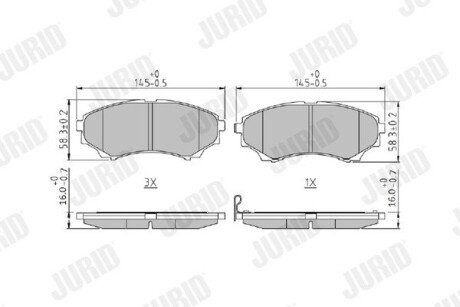 FORD Тормозные колодки передн.Ranger,Mazda BT-50 99- Jurid 572572J