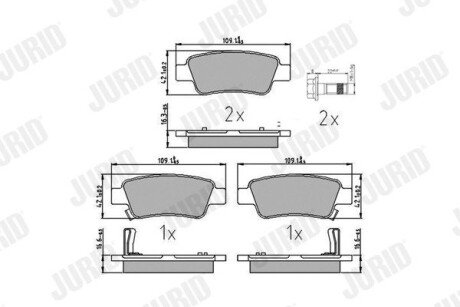 HONDA гальмівні колодки задн.CR-V III,IV 07- Jurid 572606J