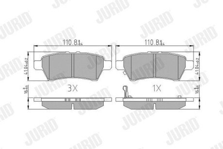 NISSAN Тормозные колодки задн. Pathfinder 05 - Jurid 572610J