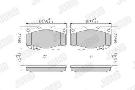 TOYOTA гальмівні колодки передні Hilux 06- Jurid 572625J