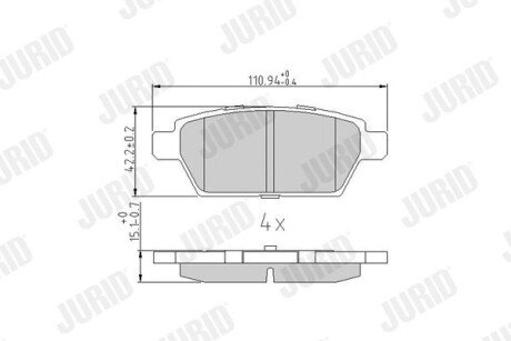 MAZDA Гальмівні колодки задн.Mazda 6 2.3 Jurid 572653J