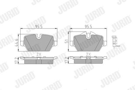 BMW гальмівні колодки задн.E87(1-serie), E90(3-serie) Jurid 573136J