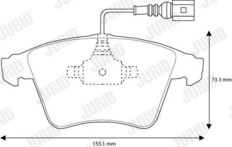 VW гальмівні колодки передні з датчик.T5 03- Jurid 573160J