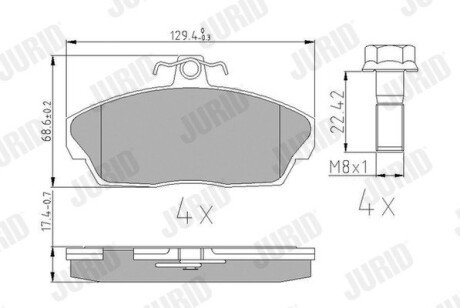 Колодки гальмівні дискові Jurid 573203J