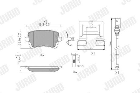 VW Тормозные колодки задн.Audi A4/A6/A8 04-T5 03- Jurid 573220J