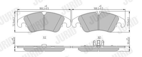 VW гальмівні колодки передн (з датчик. Audi A4, A5,Q5 07- Jurid 573247J