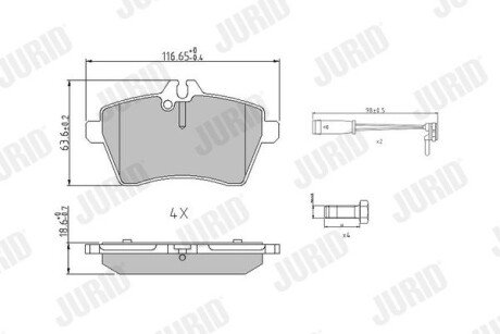 Колодки гальмівні дискові Jurid 573265J