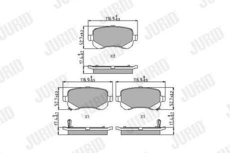 CHRYSLER гальмівні колодки Grand Voyager 07- Jurid 573299J