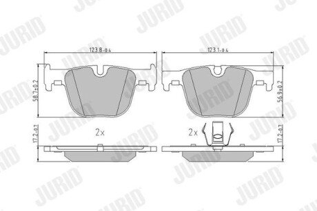 BMW Тормозные колодки задн.3 F30/34,4 F33//36 Jurid 573354J (фото 1)