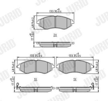 CHEVROLET Гальмівні колодки передн. Aveo 05- Jurid 573371J