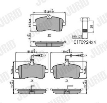 PEUGEOT гальмівні колодки передні 407 Jurid 573382J