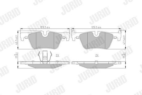 BMW Тормозные колодки задн. F30/F31/F34/F35/F80/X3(F25) Jurid 573401J