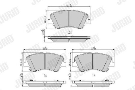 HYUNDAI гальмівні колодки передн.i30,Kia Ceed 13-,Carens 13- Jurid 573406J