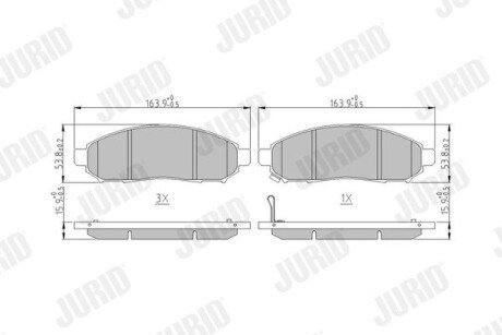 NISSAN гальмівні колодки передн..Murano,Navara,Pathfinder 05- сист.Tokico Jurid 573431J