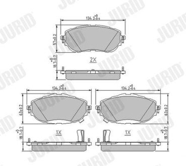 TOYOTA гальмів.колодки передн.Auris 12- Jurid 573440J