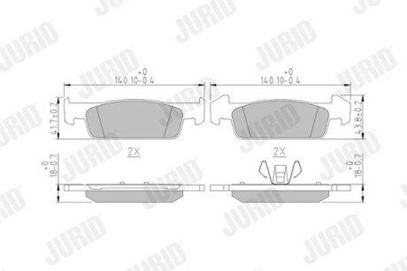 RENAULT гальмівні колодки передн. Sandero 1.2/1.6 12-,Logan 12- Jurid 573441J