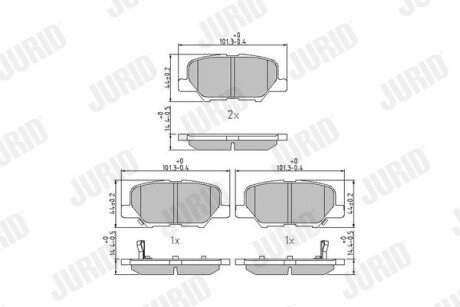 MITSUBISHI колодки гальм.задні Outlander 12-, ASX, CITROEN C4 Aircross, MAZDA 6 Jurid 573442J