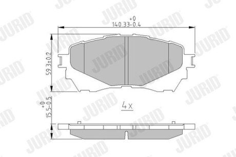 MAZDA гальмівні колодки передн.Mazda 6 12- Jurid 573444J