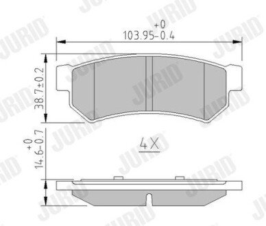 CHEVROLET Гальмівні колодки задн.Lacetti,Daewoo Nubira Jurid 573633J