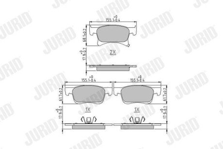 OPEL колодки гальм. передн. Corsa E 1,0-1,4 14-, Adam Jurid 573657J