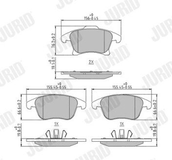 FORD колодлки гальм. передн. Mondeo 14-, Galaxy, S-Max 15- Jurid 573674J