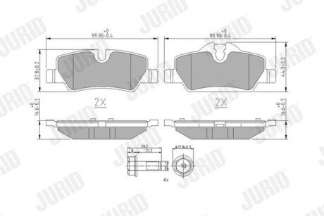 Колодки гальмівні задн. MINI COOPER 1.2-2.0 2013- Jurid 573763J