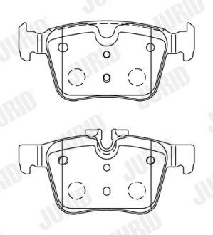 LANDROVER К-т задніх гальм. колодок Discovery Sport 2,0-2,2 14-, Range Rover Evoque 2,0-2,2 11- Jurid 573772J