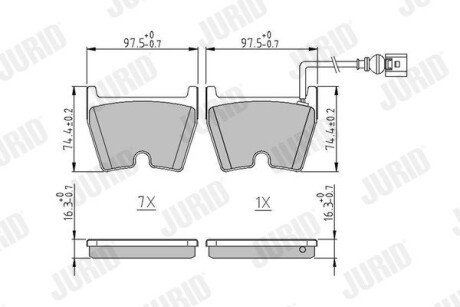 AUDI гальмівні колодки перед. Q3 RS 2.5 13-18, A3 Sportback RS3 15- Jurid 573809J