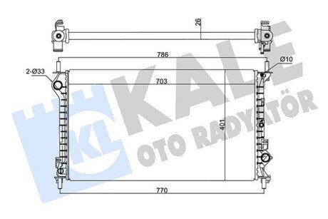 FORD Радіатор охолодження двиг. Transit Connect 1.8/1.8TDCi 02- Kale 124200