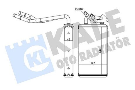 FORD Радіатор опалення Transit 00- Kale 163900