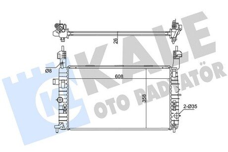 OPEL Радіатор системи охолодження двигуна Meriva A 1.7DTi 03- Kale 342065