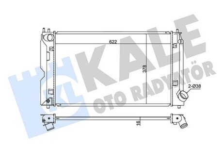 TOYOTA Радіатор охолодження двиг. Avensis,Corolla 1.4/2.0 D-4D 02- Kale 342205