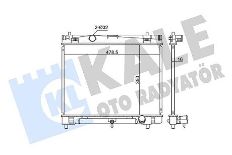 TOYOTA радіатор охолодження Yaris 1.0/1.3 05- Kale 342215