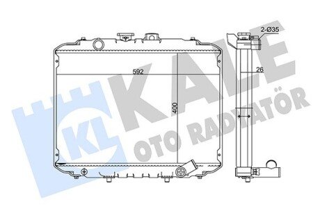 HYUNDAI Радіатор охолодження двиг. H-100 2.5D 93- Kale 342290