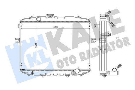 HYUNDAI радіатор охолодження H100,H-1 2.5D 97- Kale 342295 (фото 1)