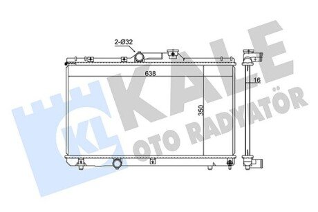 TOYOTA Радіатор охолодження Corolla 1.3/1.6 92- Kale 342325