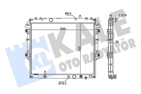 TOYOTA Радіатор сист. охолодження двигуна з АКПП Hilux VII 2.5.3.0 D-4D 05- Kale 342335