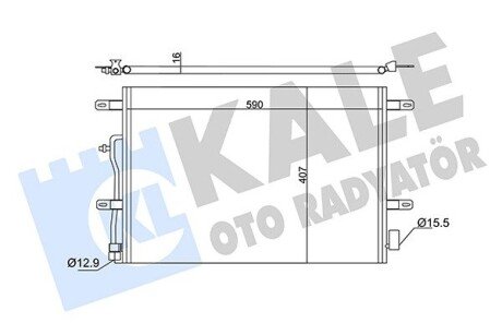 VW Радіатор кондиціонера (конденсатор) Audi A4/6 1.6/3.0 00- Kale 342410