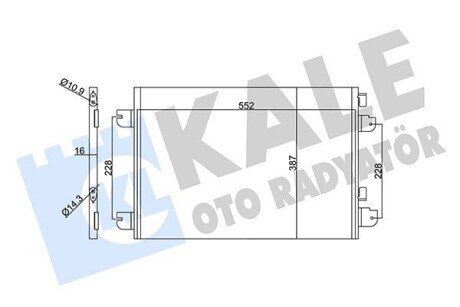 RENAULT Радіатор кондиціонера (конденсатор) Megane I, Dacia Logan, Sandero Kale 342830 (фото 1)