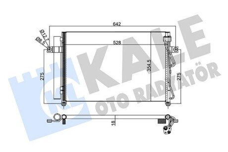 HYUNDAI Радіатор кондиціонера (конденсатор) Getz 1.5CRDi 05- Kale 342975